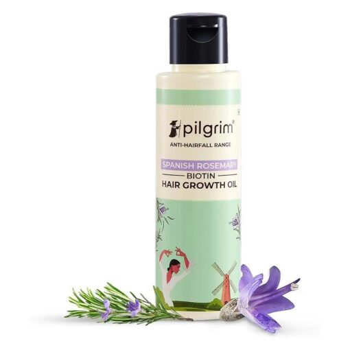 Pilgrim Spanish Rosemary & Biotin Hair ReGrowth & Anti Hair Loss Oil 100ml | Rosemary essential oil for hair growth