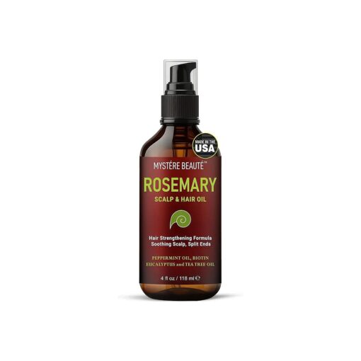 Rosemary Hair Oil for Hair Growth - Ideal for Dry Damaged Hair & Scalp with Mint, Biotin & Essential Oils - Formulated for Scalp Soothing & Hair Strengthening - 4 fl oz