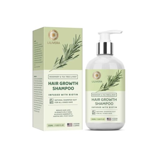 Rosemary Hair Growth Shampoo : Shampoo for Hair Loss - Shampoo for Thinning Hair for Men and Women - Rosemary Mint Strengthening Shampoo with Tea Tree Oil Bition - 11.8 fl, oz