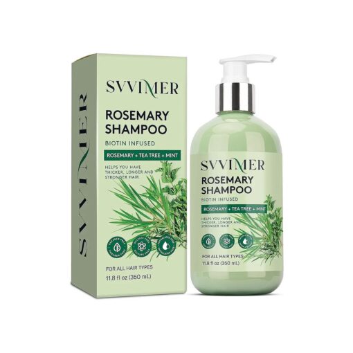 Rosemary Hair Growth Shampoo : Thickening and Regrowth Formula for Men & Women - Rosemary Mint Strengthening Shampoo with Tea Tree Oil Biotin - For Thinning Hair and Hair Loss 11.8 fl.oz