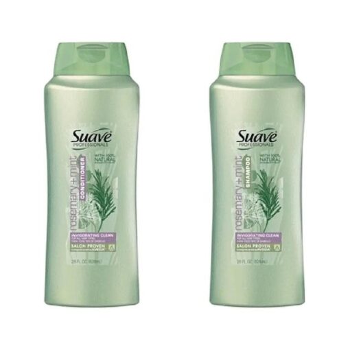 Suave Professionals Rosemary + Mint Shampoo and Conditioner Bundle, 28 Oz Each Bottle