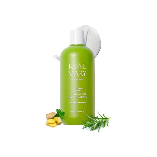 RATED GREEN REAL MARY Exfoliating Scalp Shampoo - Rosemary Scalp Scrub & Hair Shampoo | Gentle Scalp Moisturizer & Dry Scalp Shampoo | Itchy Scalp Shampoo Organic Rosemary Hair Shampoo 13.52 fl oz