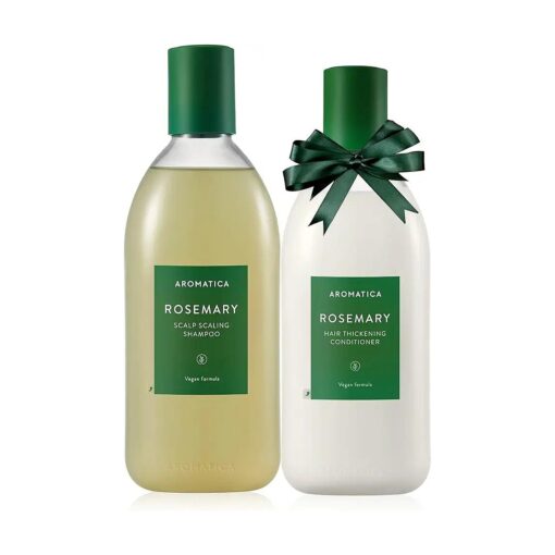 AROMATICA Rosemary Scalp Scaling Shampoo and Conditioner Set 13.53 fl.oz each - Vegan Hair Care Gift Set with Rosemary Oil, Sulfate Free Shampoo Conditioner For Hair Growth