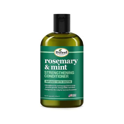 Difeel Rosemary and Mint Hair Strengthening Conditioner with Biotin 12 oz, - Made with Natural Rosemary Oil for Hair Growth