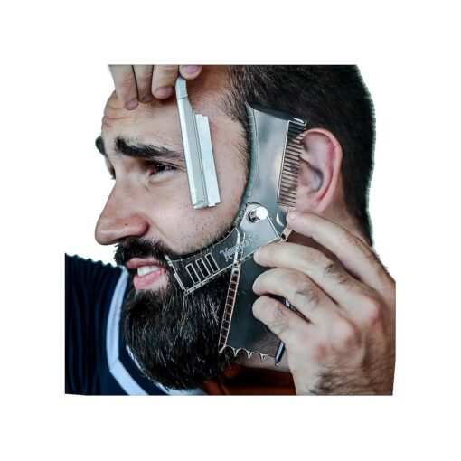 Rotary Beard Shaper - Revolutionary Compact Shaving Template - Lineup Stencil Shaper for Styling and Shaping - Alignment Guides for Perfect Symmetry