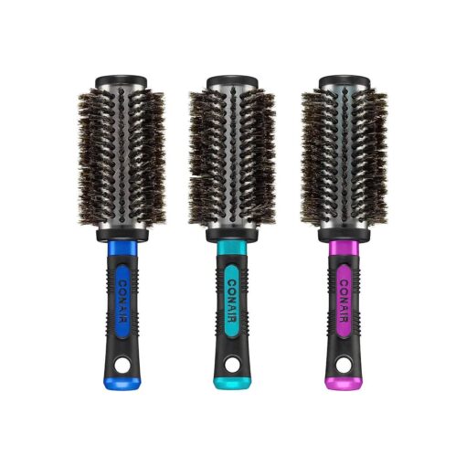 Conair Salon Results Round Brush for Blow-Drying, Mixed Boar Bristles and Nylon Bristles for Medium to Long Hair Lengths, Color May Vary, 1 Count