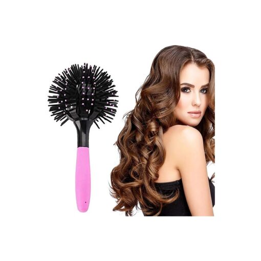 3D Round Hair Brushes for Women Blow Drying Detangling Hairbrush 360 Degree Styling Hair Brush for Thick Curly Hair Circle Hair Comb for Wet and Dry Hair