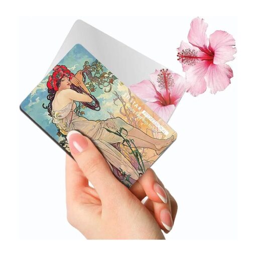 SILSTAR PROFESSIONAL Compact Card Mirror, Unbreakable Acrylic Makeup Mirror, Small Mirror, Compact Pocket Mirror, Slim Mirror_Alphonse Maria Mucha_Summer 121