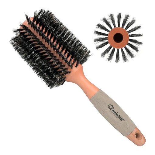 Bombshell Birch Wood Round Brush -- Sustainable Boar Bristle Round Brush with Natural Birch Wood Handle, Round Hair Brush for Styling, Blow Out, and Curling