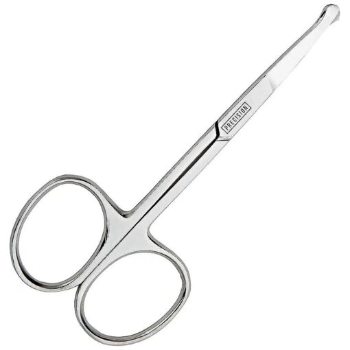 Rounded Nose Hair Scissors, Round Tip Scissor for Ear, Eyebrow, Beard and Mustache Trimming - 3.5" Blunt Nosed Tipped Grooming Trimmer