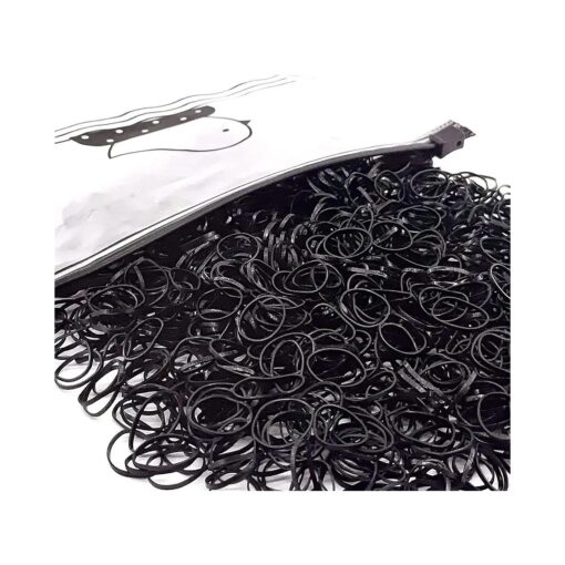 1500pcs Mini Hair Rubber Bands, Non-slip Rubber Hair Bands for Girls, Elastic Hair Ties ( 0.5 inch ) Black