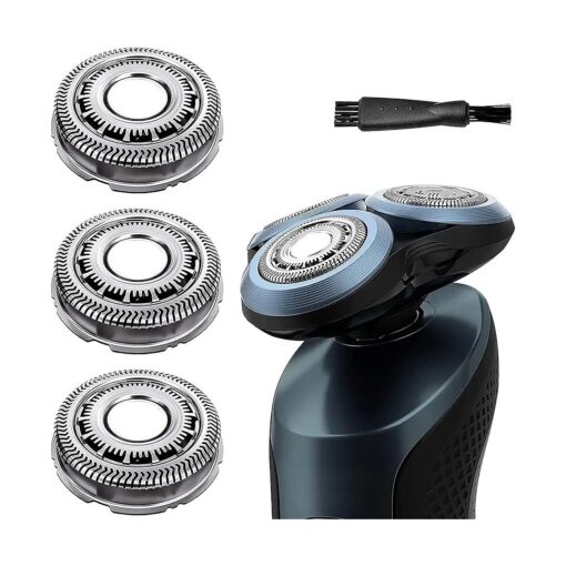 SH60/72 Replacement Shaver Head Compatible with Philip Shaver Series 6000, SH60 Blades Compatible with noreclo Series 6000 Razor S6880/81, S6810/82, S6850/85, 3 Pack W/Shaver Cleaning Brush