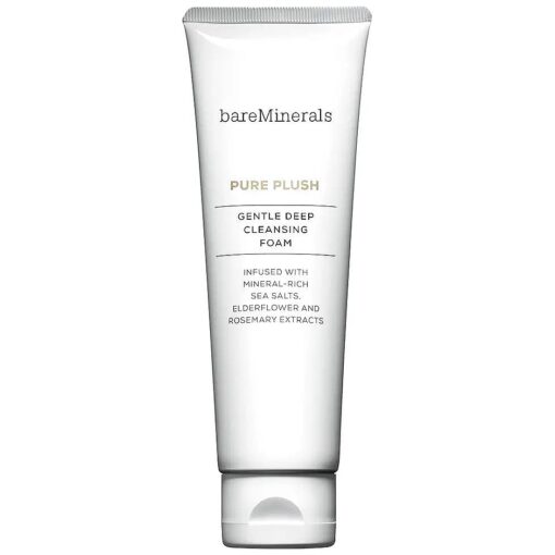 bareMinerals Pure Plush Gentle Deep Cleansing Foam, Nourishing and Smoothing Face Cleanser, Vegan, SLS-free formula