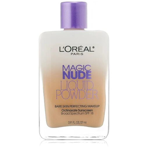 L'Oreal Paris Magic Nude Liquid Powder Bare Skin Perfecting Makeup SPF 18, Creamy Natural, 0.91 Ounces