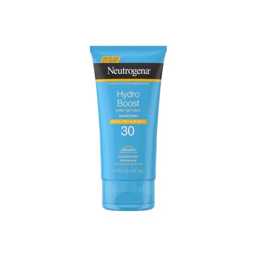 Neutrogena Hydro Boost Water Gel Non-Greasy Moisturizing Sunscreen Lotion with Broad Spectrum SPF 30, Water-Resistant Hydrating Sunscreen Lotion, 5 fl, Oz