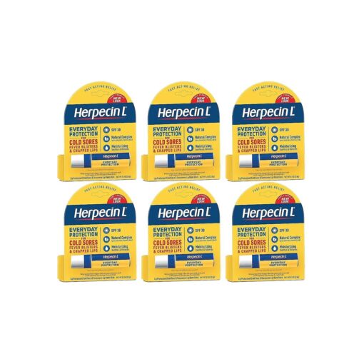 Herpecin-L Everyday Protection SPF 30 Lip Balm 0.1 Oz, - Pack of 6