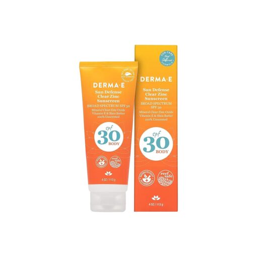 Sun Defense Mineral Sunscreen SPF 30 Body - Broad Spectrum Sun Cream - Fragrance Free Zinc Oxide and Titanium Dioxide Aging Reducing Protection, 4 Oz