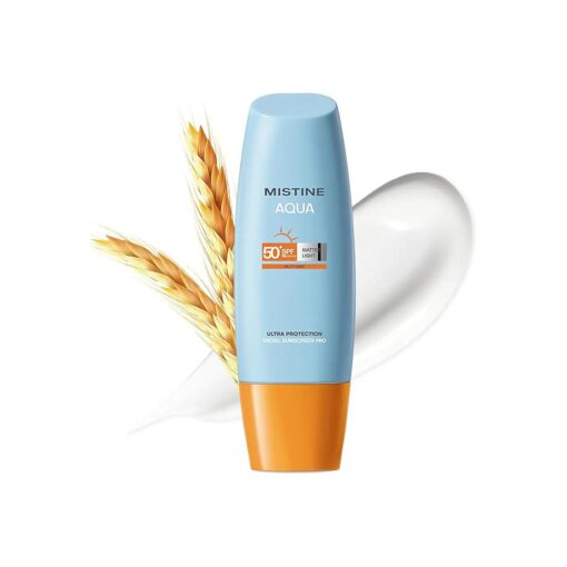 MISTINE Waterproof Sunscreen for Face SPF 50+ 3 fl.oz, No White Cast Face Sunscreen for Oily Skin, Non-Greasy, Sweat Proof Formula, Lightweight Sunscreen for Face