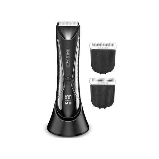 2 in 1 Groin Hair Trimmer Body Groomer for Men - Ball Shaver with 2 Different Replaceable Ceramic Blades Specifically Designed to Balance Safety and Sharpness - Keep Groin Body Trim Neat Clean