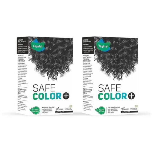 Safe Color, Hair Color for Unisex, 100g - Soft Black ( Pack of 2 )