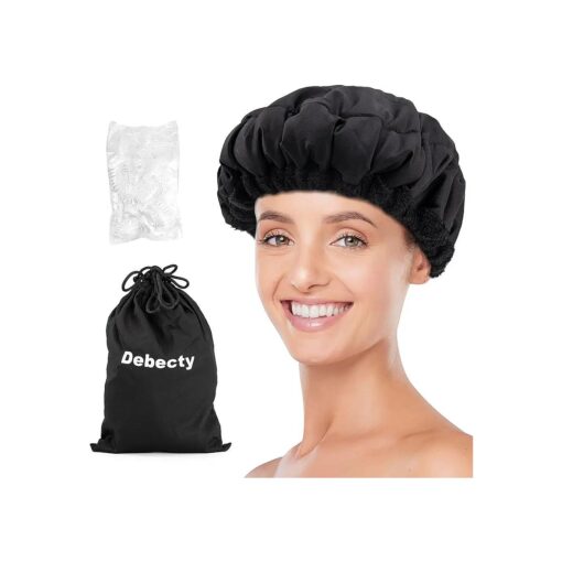 Deep Conditioning, Microwavable Heat Cap for Steaming Hair Styling and Treatment Steam Cap Steaming Haircare Therapy ( Black )