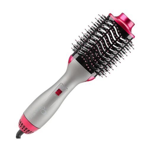 NewWay Hot Air Brush 1000W Power with Overheating Protection, ALCI Plug for Safe & Stylish Hair Drying & Volumizing Silver