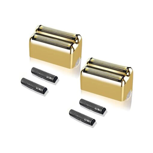 2 pack Professional Replacement Foil and Cutters for BaBylissPRO Barberology Double Foil Shaver, Compatible with BaBylissPRO Barberology FXFS2 Shaver, Gold