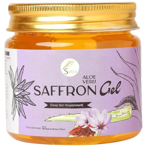 Saffron Aloe Vera Gel | Soothing Skin Hydration | Perfect for Sunburn | Paraben & Sulfate Free - 200g