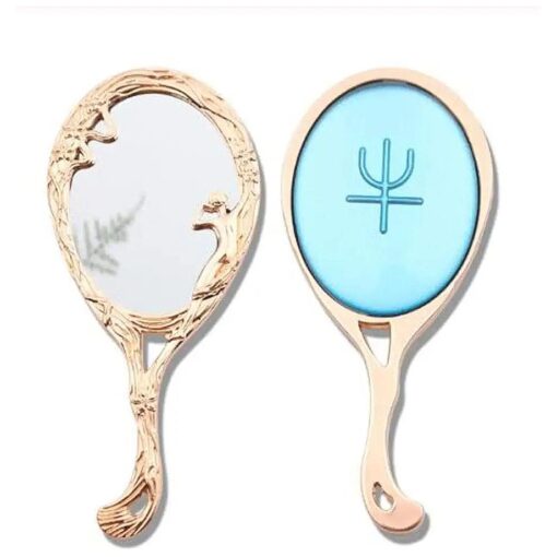 Sailor Moon Mirror Pearl Butterfly Makeup Outfit Handhold Makeup Oval Cosmetic Hand Held Mirror Beauty Dresser Travel Espelho ( Blue )