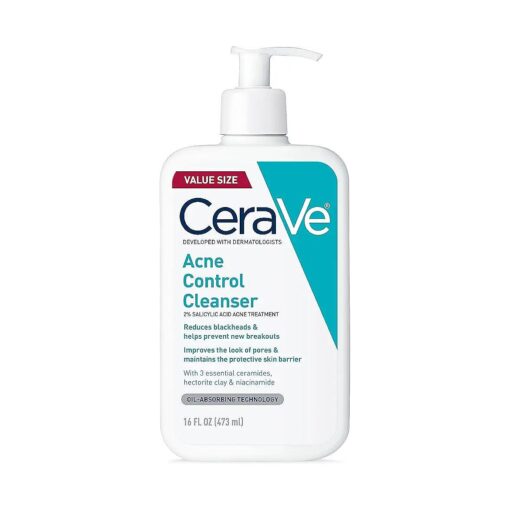 CeraVe 2 % Salicylic Acid Acne Face Wash - Purifying Clay Cleanser for Oily Skin,16 fl oz, ( Pack of 1 )