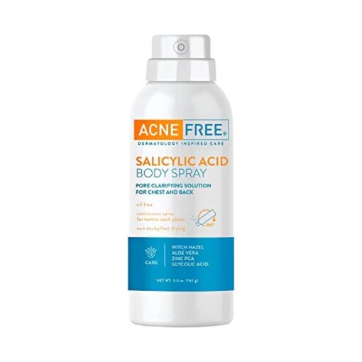 AcneFree Salicylic Acid Body Spray, Pore Clarifying Solution for chest and back, 5 Ounce