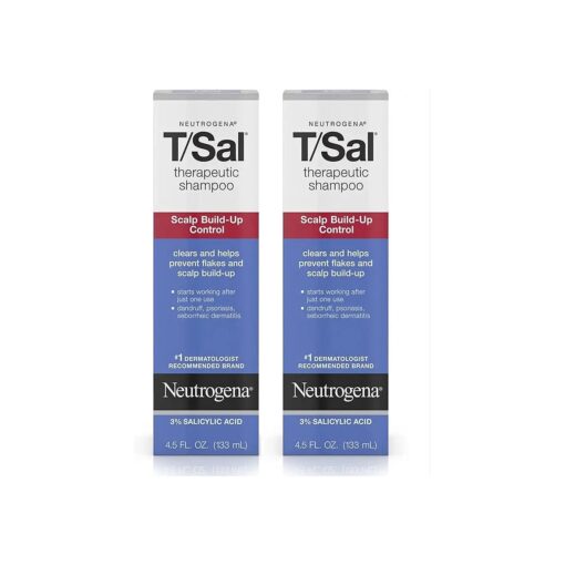 Neutrogena T/Sal Therapeutic Shampoo for Scalp Build-Up Control with Salicylic Acid, Scalp Treatment for Dandruff, Scalp Psoriasis & Seborrheic Dermatitis Relief, 4.5 fl, oz ( Pack of 2 )