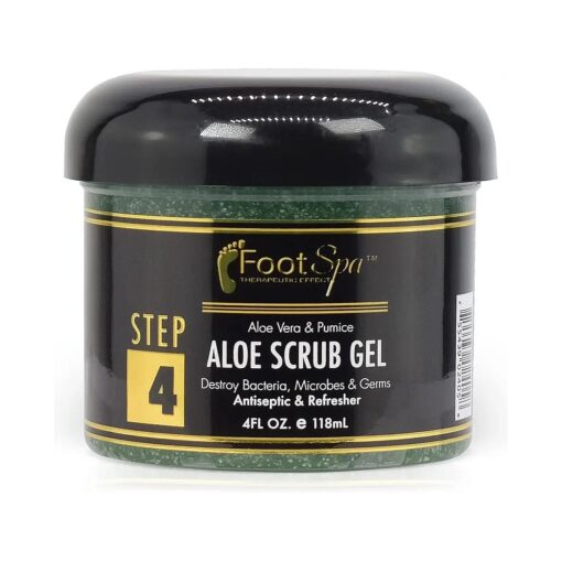 FOOT SPA - Exfoliating Scrub Gel, 4 Oz - Manicure, Pedicure and Body Exfoliator Infused with Aloe Vera and Salicylic Acid - Glow, Polish, Smooth and Moisture Skin - Body, Hand and Foot