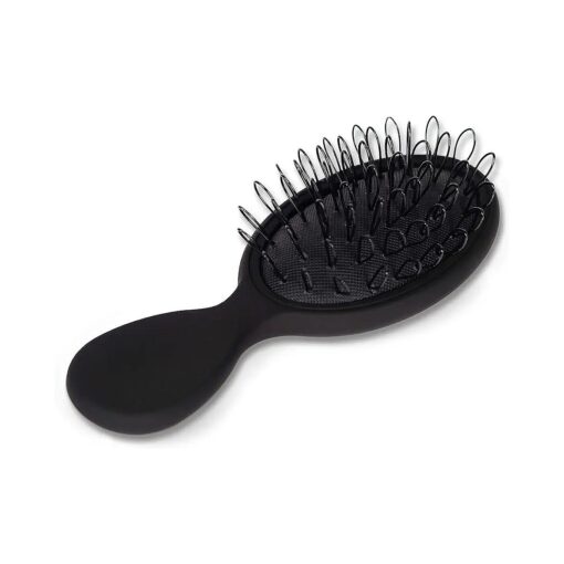 The Hair Shop Mini Black Loop Brush - Salon Professional Grade with Matted Black & Ergonomic Travel Size Design- Small & Safe Detangler Tool for 100 % Remy Human and Synthetic Hair Extensions and Wigs