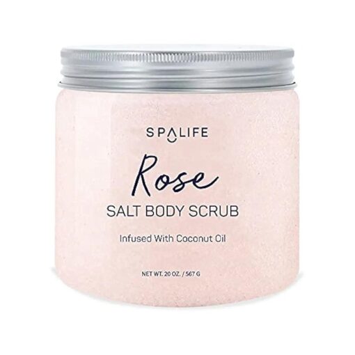 SpaLife Rose Salt Body Scrub Infused with Coconut Oil