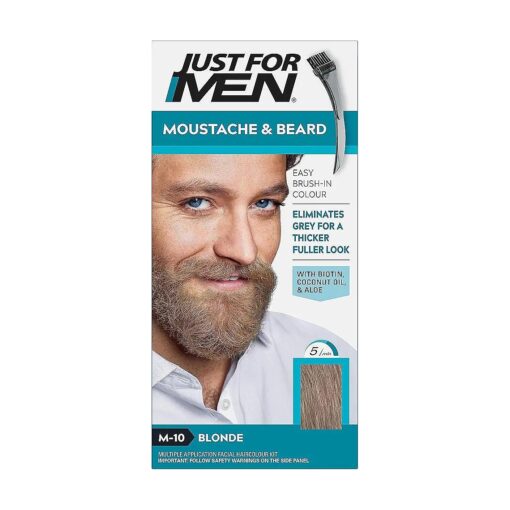 Just For Men M10 Sandy Blond mustache and beard brush in hair gel