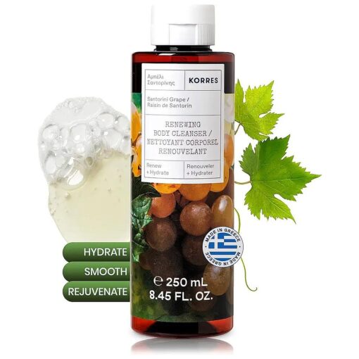 KORRES Renewing Body Cleanser, Santorini Grape, 8.45 fl, Oz .