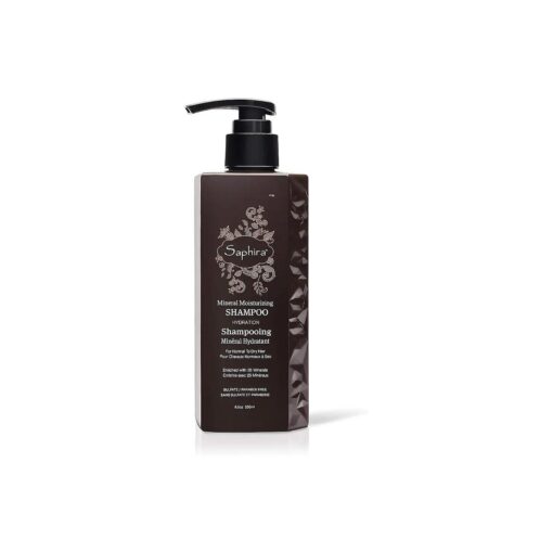 Saphira Mineral Moisturizing Shampoo, Hydration and Shine for Dry, Damaged, Permed or Chemically Treated Hair and Scalp, Sulfate-Free, Paraben-Free, Vegan, Prevents Frizz and Split Ends