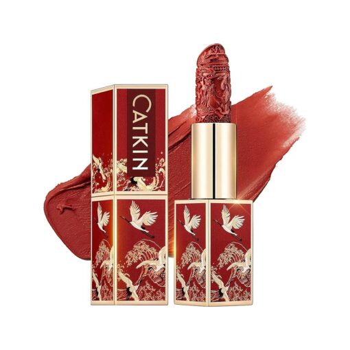 Catkin Rouge Matte Lipstick, Waterproof Long Lasting Satin Moisturizing Smooth Soft 0.13 Ounce-Chinese Style ( C.129 )