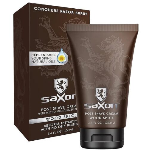 Saxon Post Shave Cream with Micro Moisturizing and Conditioning Beads, Woodspice