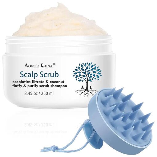 Scalp Exfoliator Scrub, Itchy Scalp Treatment for Dandruff, Hair Scrub, Sulfate-Free Hair Scrub To Soothe a Dry, Flaky, Scalp, Removes Buildup, Clarifying Scalp Scrub With Scrubber ...