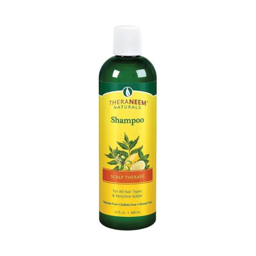 TheraNeem Scalp Therapy Shampoo | Protects, Nourishes and Calms Sensitive Scalp with Organic Neem, Lemon and Peppermint Oils | For Dry, Itchy Scalp, and Scalp Buildup | Vegan and Cruelty Free | 12oz