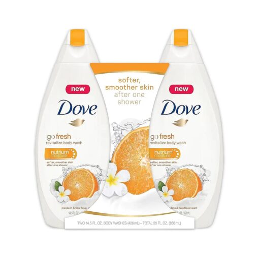 Dove go fresh Revitalize Body Wash, Mandarin & Tiare Flower Scent 14.5 oz, Twin Pack