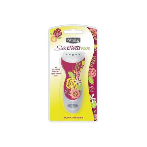 Schick Silk Effects Plus Razor with 2 Refill Blades ( Pack of 3 ) ( Colors and styles may vary )