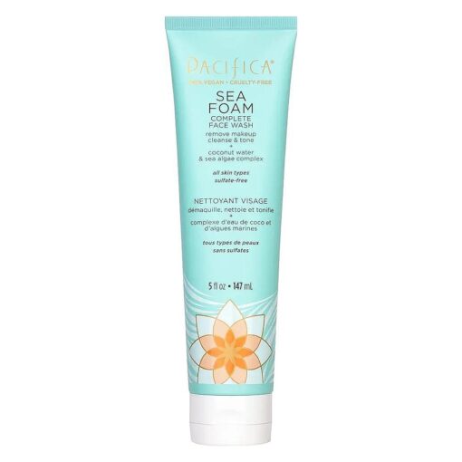 Pacifica Beauty Sea Foam Face Wash, Daily Gentle Foaming Cleanser, With Coconut Water + Sea Algae, Removes Makeup, For Combination and Oily Skin, Vegan & Cruelty Free