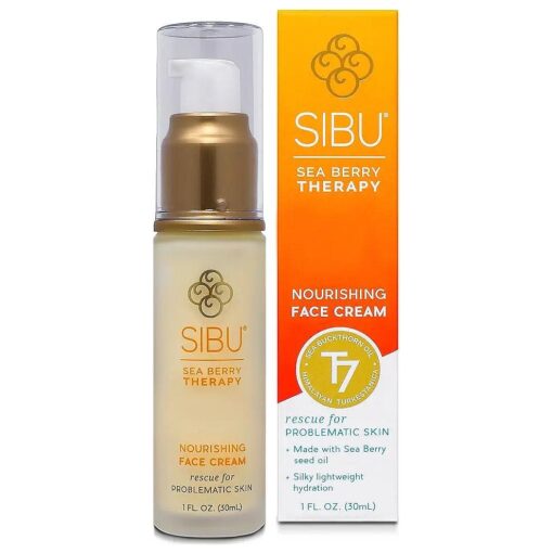 sibu Sea Buckthorn Nourishing Face Cream ( 1oz ), Lightweight and Hydrating Face Cream - Amazing for Sensitive Skin, Breakouts, & Irritation