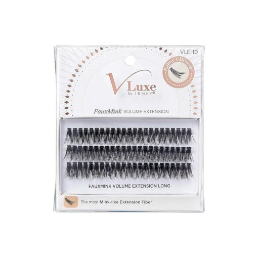 V Luxe by I-ENVY Faux Mink Volume Extension Cluster Lash LONG, Mink-like Extension Fiber, Seamless DIY Application