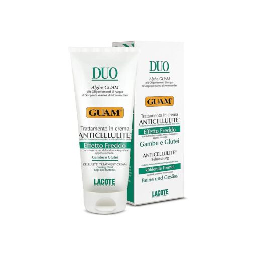 GUAM DUO Anti Cellulite Cream Cold Formula | Seaweed Cellulite Treatment for Leg Skin Tightening, Menthol Firming Body Lotion for Body Sculpting on Legs, Buttocks, Thighs, 6,76 Oz