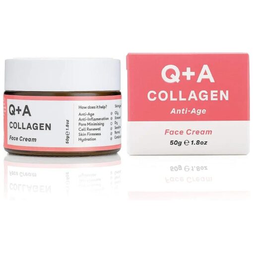 Q+A Collagen Face Cream, A vegetarian, seaweed derived Collagen cream for ageing skin, 50g /1.8 Fl Oz