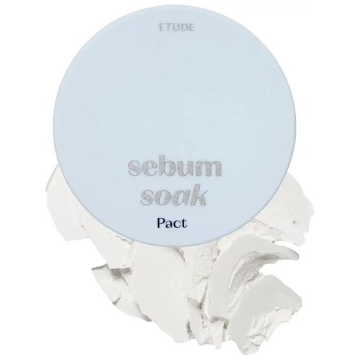 ETUDE Sebum Soak Pact ( 23AD ) | Facial Oil Control and Soft Skin with This Mineral Powder That Absorbs Sebum for a Matte Face | K-Beauty